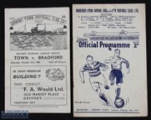 Grimsby Town v Bradford PA Div. 2 match programme 2 October 1948; Bradford PA v Grimsby Town