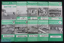 Selection of Hibernian home match programmes to include 1951/52 Stirling Albion (score 8-0), 1956/57
