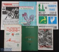 1967 France to South Africa Rugby Programmes (5): Five issues, including the first three tests, plus