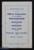 1937/1938 Scotland v England league international at Ibrox 22 September 1937 kick-off 5.45pm; foxing