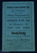 Pre-war 1933/1934 Windsor & Eton v Crittall Athletic match programme 11 November 1933, Spartan