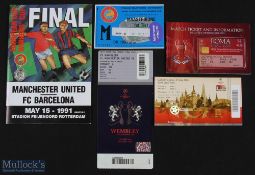 Manchester United in European Cup finals 1991 Barcelona (ECWC) programme + ticket, 2008 in Moscow
