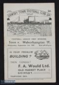 1947/48 Grimsby Town v Wolverhampton Wanderers Div. 1 match programme 3 September 1947 at Blundell