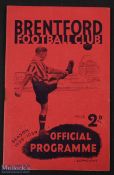 1938/39 Brentford v Grimsby Town Div. 1 match programme at Griffin Park 4 February 1939; slight