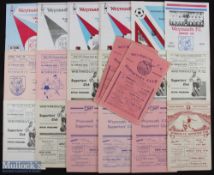 Selection of Weymouth FC home match programmes 1949/50 Barry, 1950/51 Llanelly, 1953/54 Bedford (