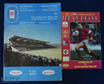 Pair of Special Rugby programmes (2): World XV v S Africa Pretoria 1977, opening of the 'new'