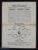 1942/1943 War league north cup qualifying Doncaster Rovers v Grimsby Town match programme 30 January