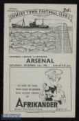 1946/47 Grimsby Town v Arsenal Div. 1 match programme 21 December 1946; fair/good condition.