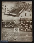 Pre-war 1938/1939 Blackpool v Grimsby Town Div. 1 match programme 24 September 1938; centre fold (
