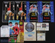 1984-91 Charity Shield Football Programmes Tickets, to include 1984 Everton v Liverpool Programme,
