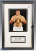 2003 Jason Leonard with Rugby World Cup Framed Signed Photograph: 57cm x 37cm topless with shorts