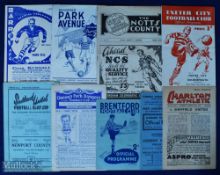 Selection of 1940s/1950s football programmes to include 1947/48 Exeter City v Bournemouth,