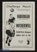 1952 Challenge match Hibernian (Scottish Champions) v Motherwell (Scottish Cup holders) programme 22
