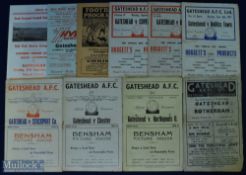 Selection of Gateshead FC match programmes to include homes 1949/50 Rotherham Utd, 1951/52