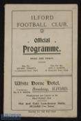 Pre-war 1914/1915 non-league fixture Ilford v Barnet & Alsham friendly match 31 October 1914 at