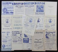 Non-league selection of Barking FC home match programmes 1949/50 Eton Manor (FAC), 1952/53