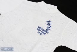 1972 Centenary FAC final Leeds United shirt issue, Umbro colour white, blue lettering, No. 3 to