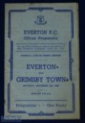 War time 1945/46 Everton v Grimsby Town war league north match programme 15 December 1945, 4