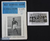 1948/49 West Bromwich Albion v Chelsea souvenir match programme (4 page Walker) FA Cup 12 February