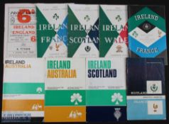 1951-1970 Mostly Irish 5 Nations Rugby Programmes (9): Ireland v England 1951, France 1957 & 1965,