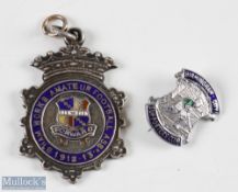 1912-1913 Silver & Enamel Hallmarked Birmingham Works Amateur Football Fob, Hallmarked B'ham T&S