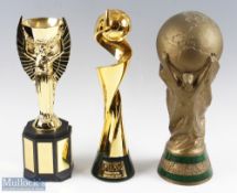 Replica World Cup Football Trophies, to include a Jules Rimet Cup with winner's plaques engraved