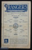 1947/48 Rangers v Celtic Div. A match programme 20 September 1947; slight crease, fair at best. (1)