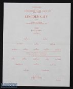 1965/66 Scarce Lincoln City v Grimsby Town (Lincs. Snr. County Cup s/f), large single sheet match
