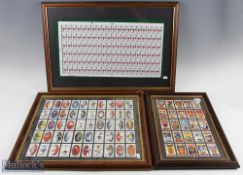 Framed Football Cards, one to include a set of 25 football clubs and badges from lamberts, a set