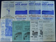 Non-league South Shields FC home match programmes 1956/57 Chesterfield, single sheet, (FAC), 1957/58