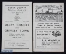 1947/48 Grimsby Town v Derby County Div. 1 match programme 21 February 1948; Derby County v