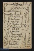Autographs: 1936/1937 Grimsby Town signatures (in ink) to page Bestall, Betmead, Buck, Tomlinson,