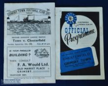 1948/49 Grimsby Town v Chesterfield Div. 2 match programme; also reverse fixture Chesterfield v