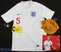 England Steph Houghton Signed Photograph + armband, with reproduction cap England v Sweden 18/11/