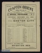 Pre-war 1935/1936 Clapton Orient v Exeter City Div. 3 (south) match programme 16 November 1935; 4
