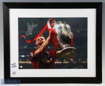 Liverpool Football Club signed photograph of James Milner holding the European Cup with COA by