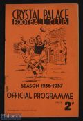1936/37 Crystal Palace v Grimsby Town friendly match programme 10 April 1937 at Selhurst Park; rusty