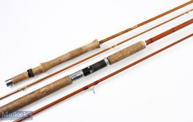 Unnamed split cane Fly Rod 9ft 2pc, alloy sliding reel fitting, red agate butt/tip rings, in Edgar