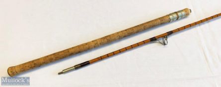 JJS Walker Bampton 7ft split cane rod with separate butt in cloth bag, appears in A/G overall