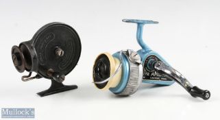 Allcock The Stanley threadline reel, with bakelite spool, with a J W Young & Song The Ambidex