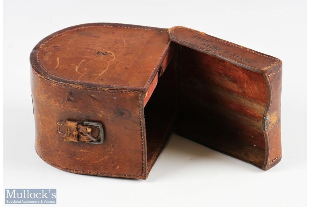 Farlows 4” brass fly reel in D block case formerly owned by Hon Major F Keane, reel with original - Image 5 of 6