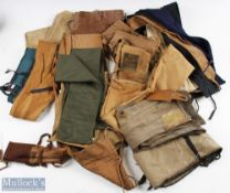 A Selection of Vintage Fishing Rod Bags, most are unnamed, 1 x Hardy 1 x Milward, a couple are