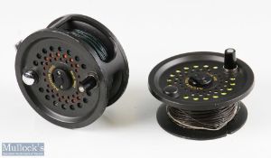 BFR Magnum 200D 4” wide spool fly reel, black counterbalance handle, rear drag adjuster, alloy foot,