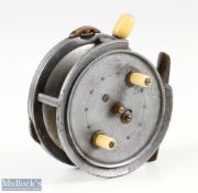 Dingley for Westley Richards 4” ‘The Rolo’ alloy reel, twin ivorine handles, with ivorine rim