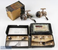 J W young & Sons The Ambidex mark 6 fixed spool reel, in used condition with poor box, together with