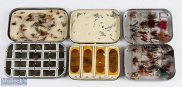 3 x Fly Tins, 2 by Richard Wheatley Silmalloy tins a 44 clip tin and compartmented with sprung