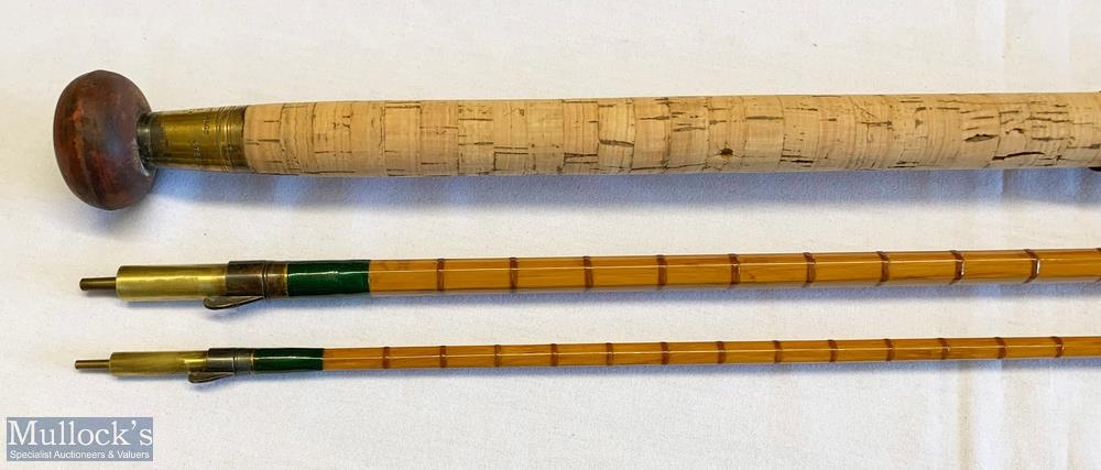 JJS Walker Bampton 13ft 6in 3pc split cane rod serial 10012 with agate butt/tip ring, overall A/G - Image 3 of 4