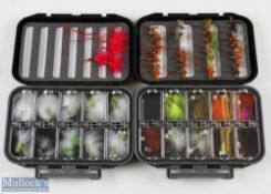 2 x Scierra Fly Boxes, with a quantity of dry flies, a good selection single and double hooks