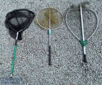 Selection of large modern Fishing Trout/Salmon landing nets, 2 have with extendable handles made