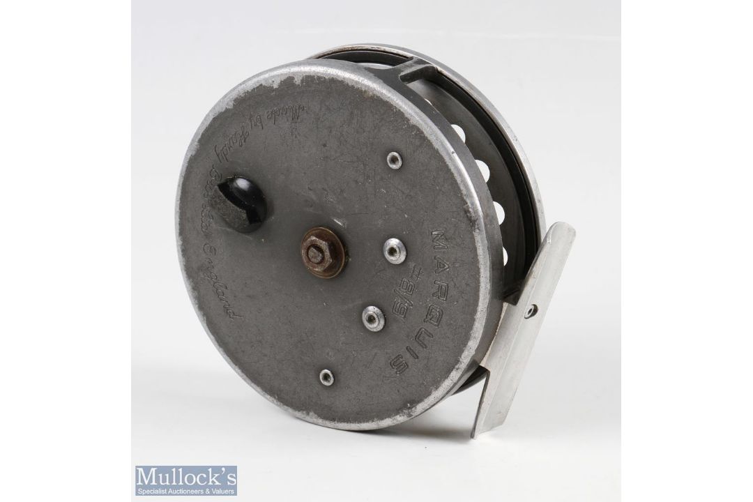 Hardy Bros, England Marquis #8/9 alloy fly reel, U shaped line guide, smooth alloy foot, rear - Image 3 of 3